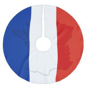French flag brushed polyester tree skirt