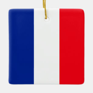French Flag Colours Blue White Red Personalised Ceramic Ornament
