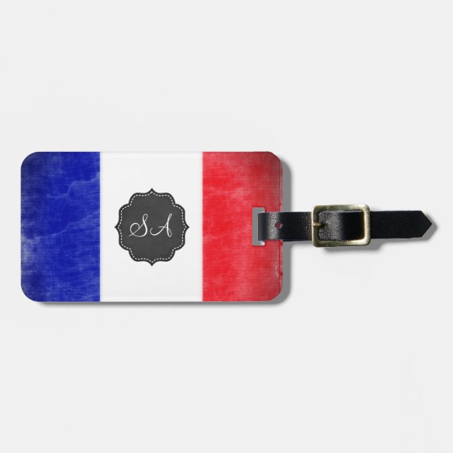 French flag Customisable Travel Luggage Tag (Front Horizontal)