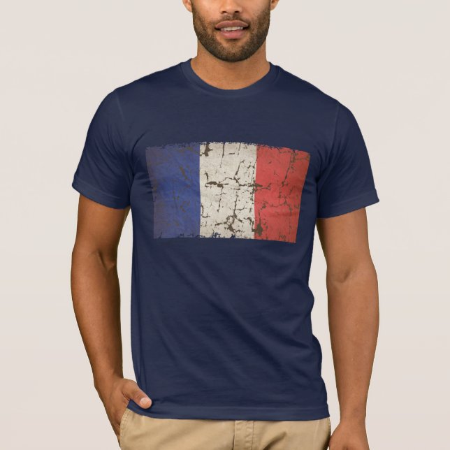 French Flag Distressed T-Shirt (Front)