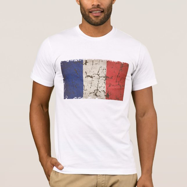 French Flag Distressed T-Shirt (Front)