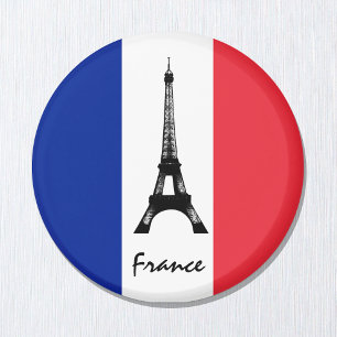 French flag & Eiffel Tower - France /sports fans Magnet