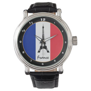 French flag & Eiffel Tower - France /sports fans Watch
