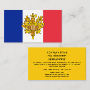 French Flag & Emblem, Flag of France Business Card