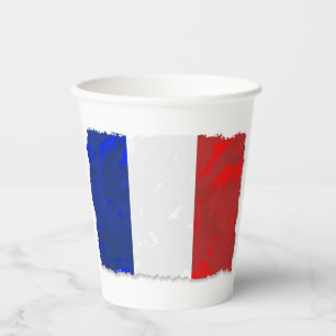 French flag-emblem paper cups