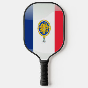French flag-emblem pickleball paddle