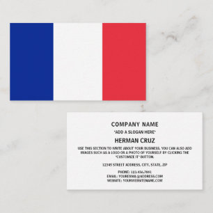 French Flag, Flag of France Business Card