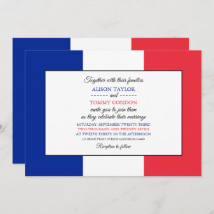 French Flag, Flag of France Wedding Invitation