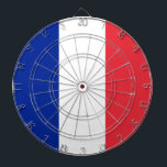 French Flag (France) Dartboard<br><div class="desc">This design features the national flag of France (officially the French Republic, République française), which is a country consisting of metropolitan France in Western Europe and several overseas regions and territories. The metropolitan area of France extends from the Mediterranean Sea to the English Channel and the North Sea, and from...</div>