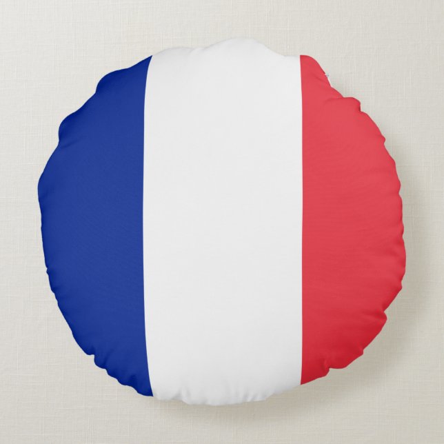 French Flag (France) Round Cushion (Back)