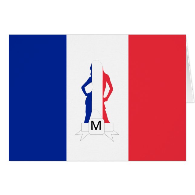 French flag & girl monogram (Front Horizontal)
