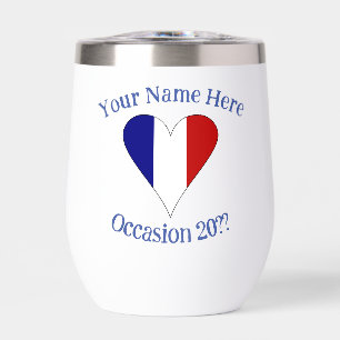 French Flag Heart Blue Personalised 