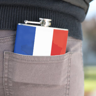 French flag hip flask