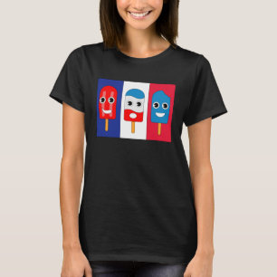French Flag Ice Pops Bastille Day Fête Nationale T-Shirt