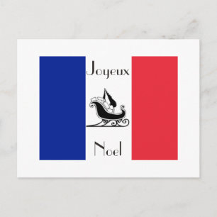 French Flag  Joyeux Noel French Christmas Postcard