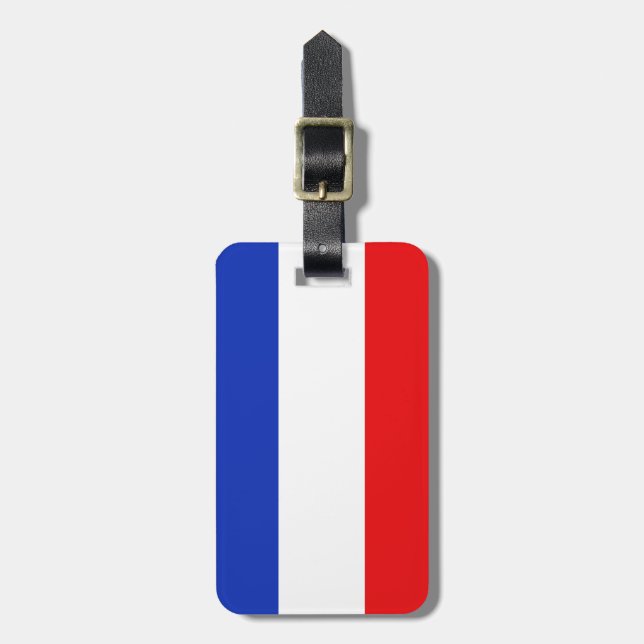 French Flag Luggage Tag (Front Vertical)