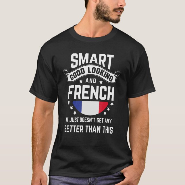 French Flag Native Pride  France French Roots T-Shirt (Front)