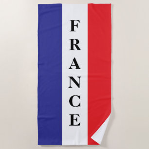 French flag of France personalised beach towel