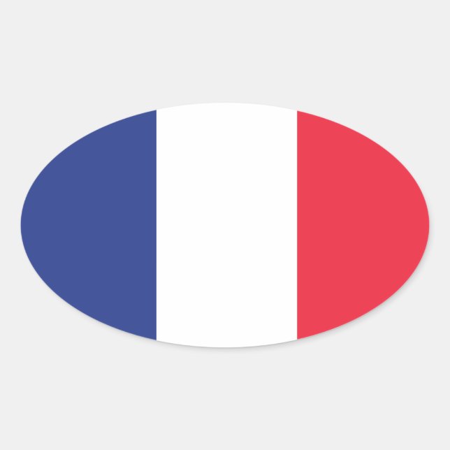 French Flag Oval Sticker (Front)