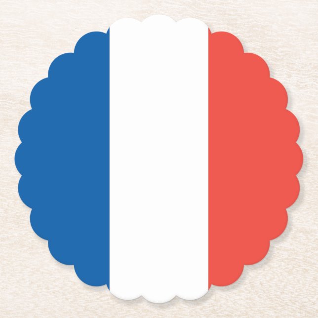 French Flag Paper Coaster (Front)