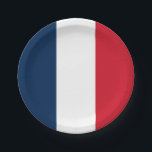 French Flag Paper Plate<br><div class="desc">The national flag of France.</div>