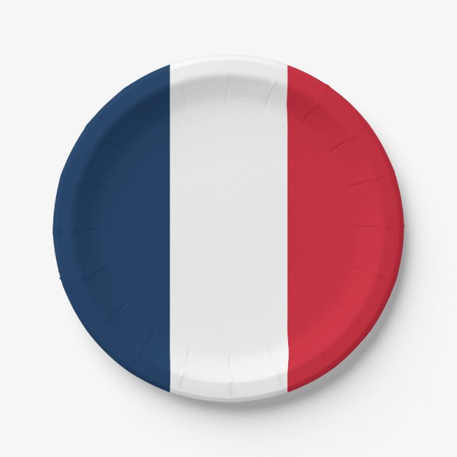 French Flag Paper Plate (Front)