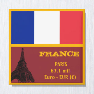 French flag, Paris & France, travel /sports fans Magnet