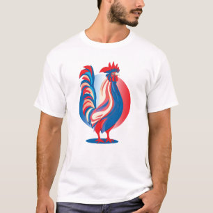 French Flag Patriotic Rooster T-Shirt