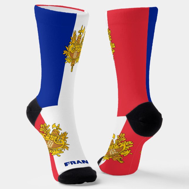 French Flag Patriotic, Sustainable France Premium Socks (Angled)