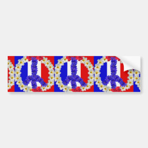 french flag peace sign bumper sticker