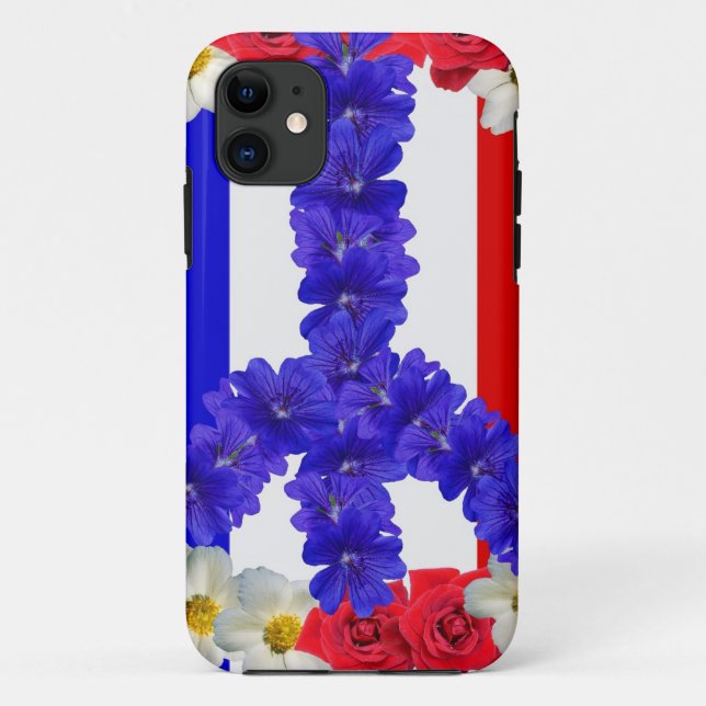 french flag peace sign Case-Mate iPhone case (Back)