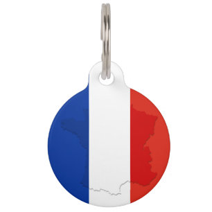 French flag pet tag