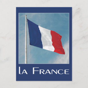 French Flag Photo with name la France Postcard