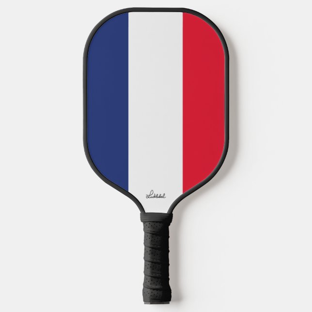 French Flag Pickleball Paddle (Front)