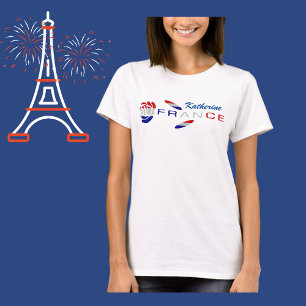 French Flag Rose Personalised Women's  T-Shirt