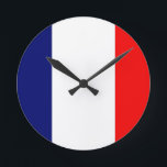 French Flag Round Clock<br><div class="desc">Illustrated Flag of France</div>