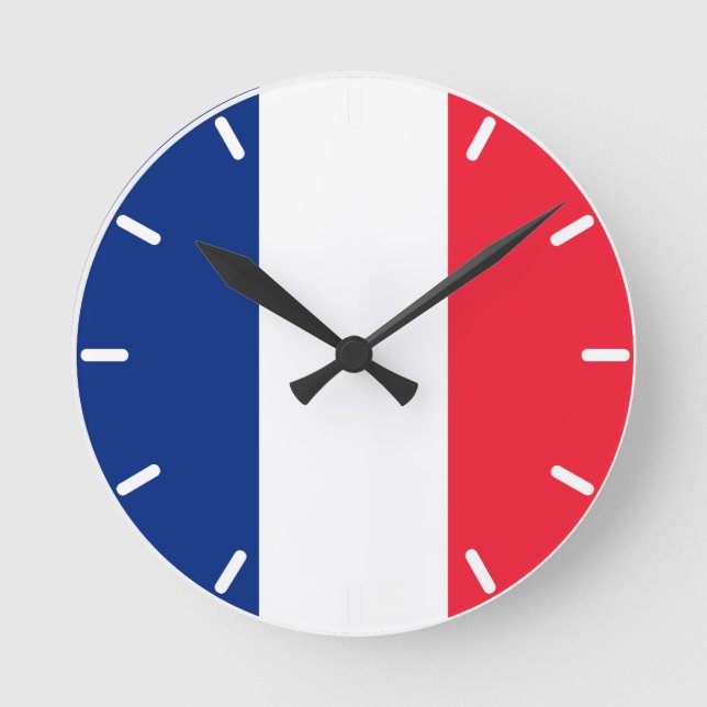 French Flag Round Clock (Front)