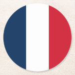 French Flag Round Paper Coaster<br><div class="desc">The national flag of France.</div>