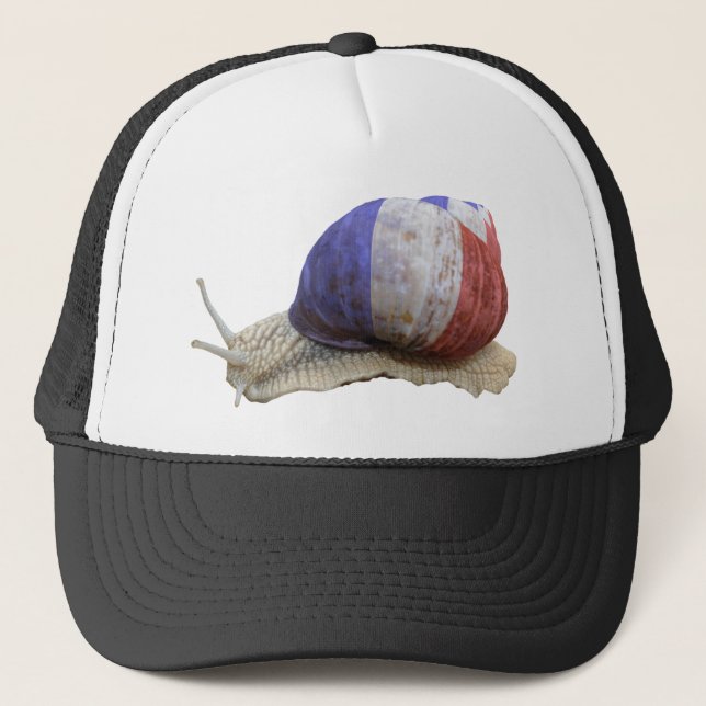 French flag snail trucker hat (Front)