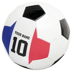 French flag soccer ball with custom jersey number