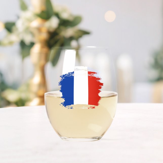 French flag stemless wine glass (Insitu (Wedding))