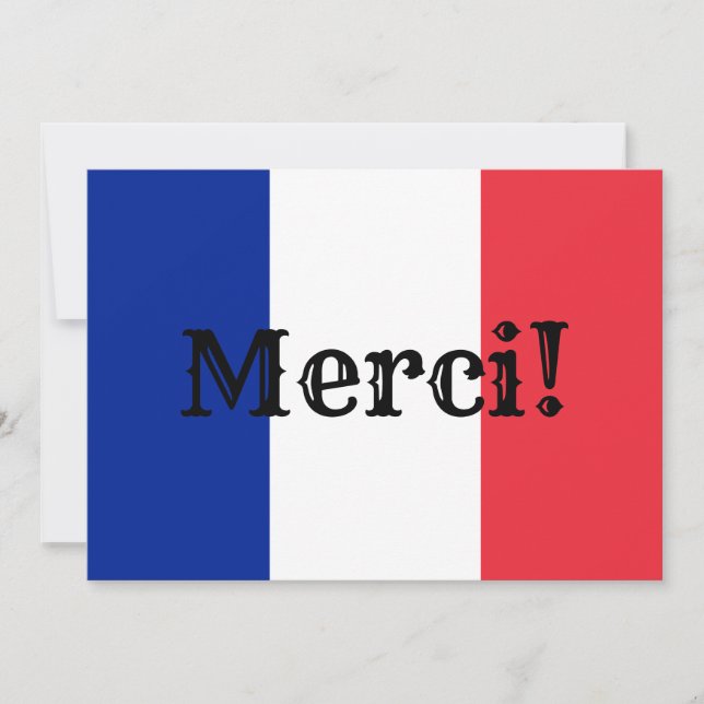 French Flag Thank You Card (Front)