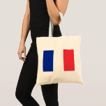 French Flag Tote Bag<br><div class="desc">This design features the national flag of France (officially the French Republic, République française), which is a country consisting of metropolitan France in Western Europe and several overseas regions and territories. The metropolitan area of France extends from the Mediterranean Sea to the English Channel and the North Sea, and from...</div>