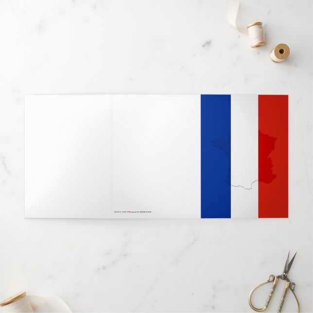 French flag Tri-Fold card (Outside)