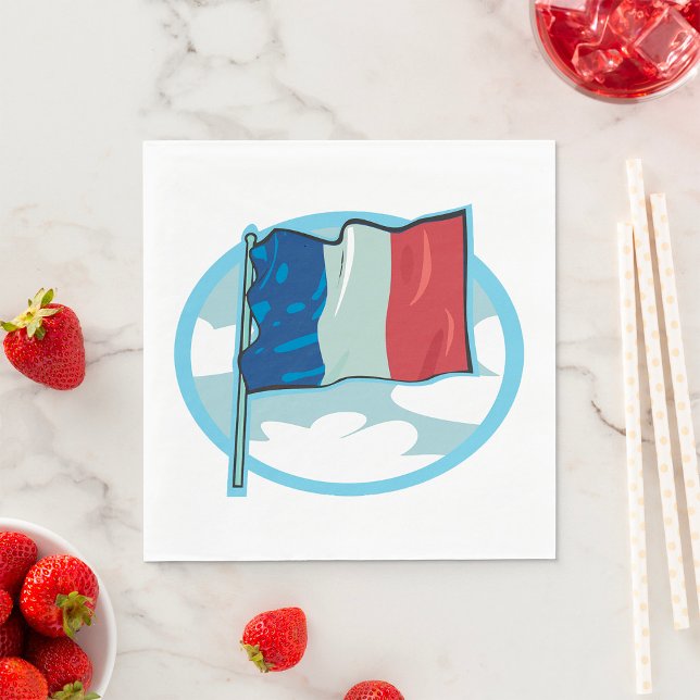 French Flag Tricolour Blue White Red France Napkin (Creator Uploaded)