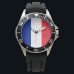 French Flag Watch<br><div class="desc">This design features the national flag of France (officially the French Republic, République française), which is a country consisting of metropolitan France in Western Europe and several overseas regions and territories. The metropolitan area of France extends from the Mediterranean Sea to the English Channel and the North Sea, and from...</div>