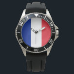 French Flag Watch<br><div class="desc">This design features the national flag of France (officially the French Republic, République française), which is a country consisting of metropolitan France in Western Europe and several overseas regions and territories. The metropolitan area of France extends from the Mediterranean Sea to the English Channel and the North Sea, and from...</div>