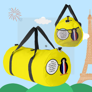 French Flag Wildlife Penguin personalise Gift Duffle Bag