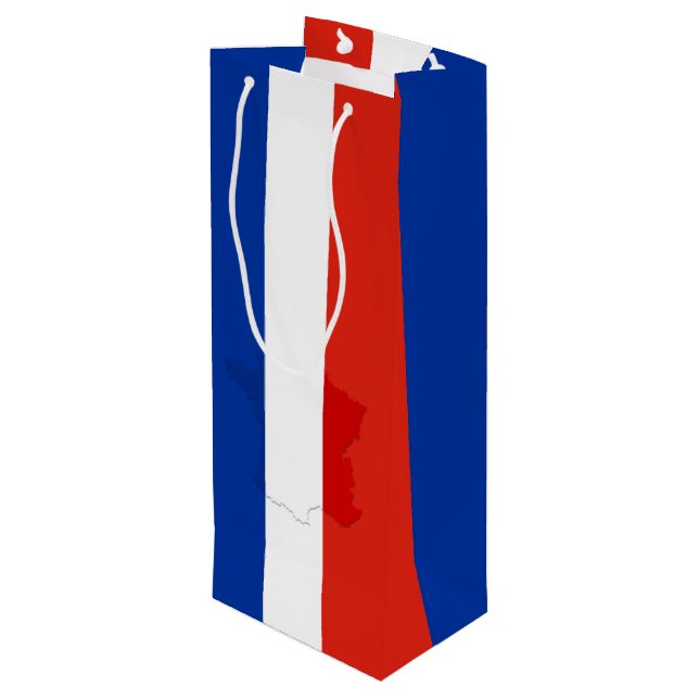 French flag wine gift bag (Back Angled)