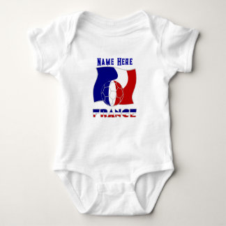 French Flag with Soccer Ball Baby Bodysuit